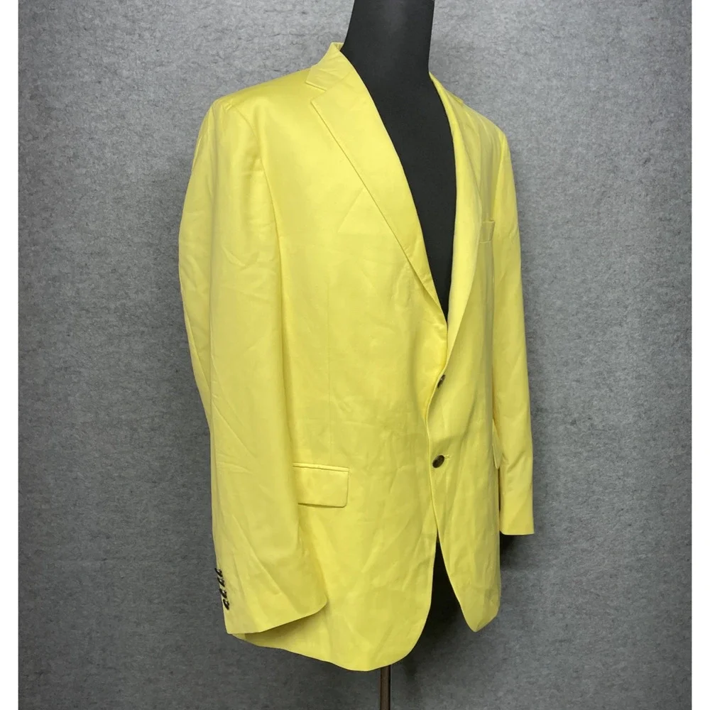 Hart Schaffner Marx Blazer 48L Bright Yellow Dillard’s Made USA Mens Sport Coat